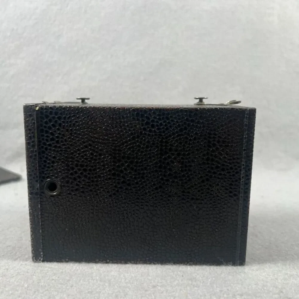 Vintage Antique Film‎ Box Camera Unbranded UNTESTED Black Leather look 1900's
